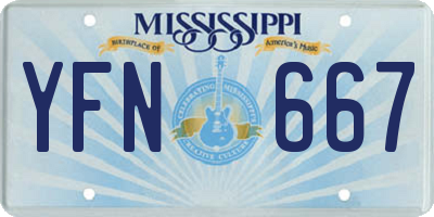 MS license plate YFN667