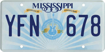 MS license plate YFN678