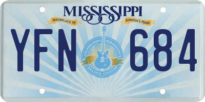 MS license plate YFN684