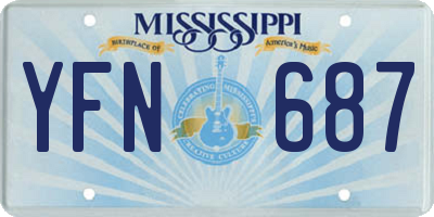 MS license plate YFN687