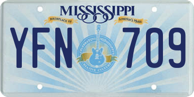 MS license plate YFN709