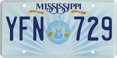 MS license plate YFN729