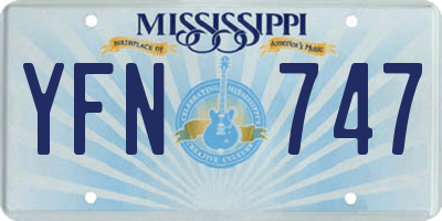 MS license plate YFN747