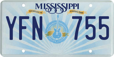 MS license plate YFN755