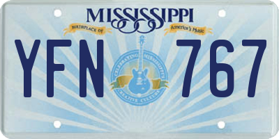 MS license plate YFN767
