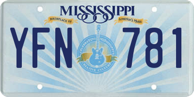 MS license plate YFN781