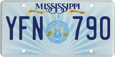 MS license plate YFN790