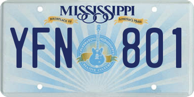 MS license plate YFN801