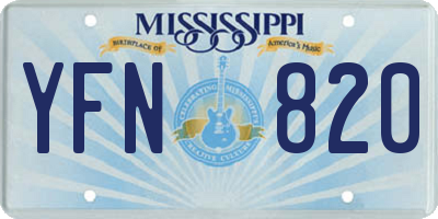 MS license plate YFN820