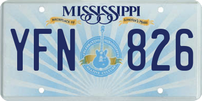 MS license plate YFN826