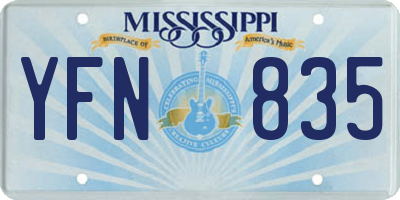 MS license plate YFN835