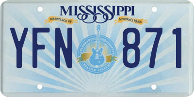 MS license plate YFN871