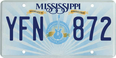 MS license plate YFN872