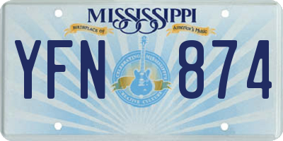 MS license plate YFN874