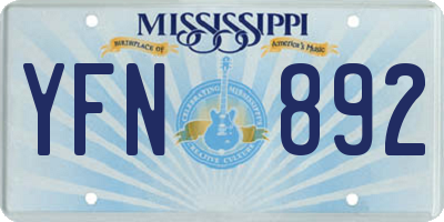MS license plate YFN892