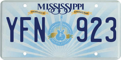 MS license plate YFN923