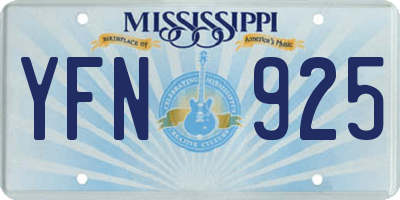 MS license plate YFN925