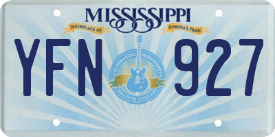 MS license plate YFN927