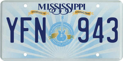 MS license plate YFN943