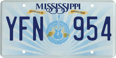 MS license plate YFN954