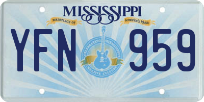 MS license plate YFN959