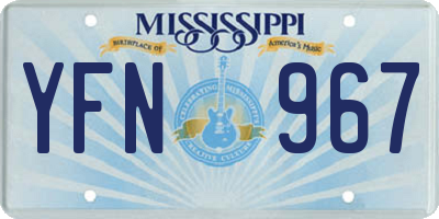 MS license plate YFN967