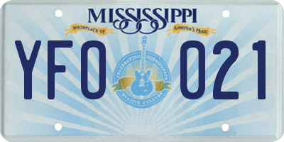 MS license plate YFO021
