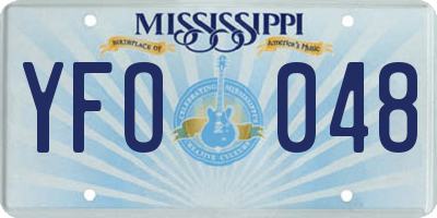MS license plate YFO048