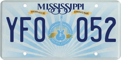 MS license plate YFO052