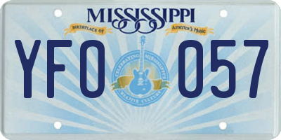 MS license plate YFO057
