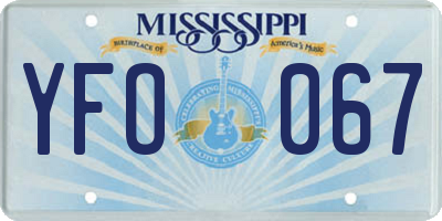 MS license plate YFO067