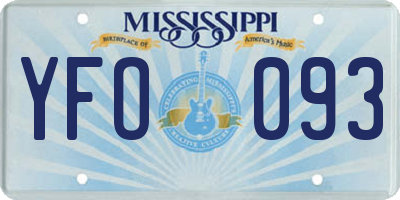 MS license plate YFO093