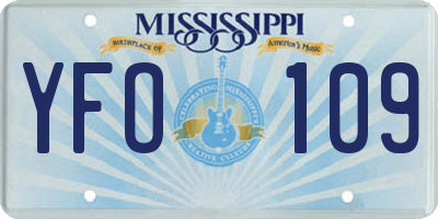 MS license plate YFO109