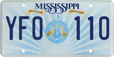 MS license plate YFO110