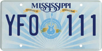 MS license plate YFO111