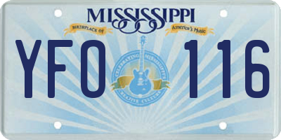 MS license plate YFO116