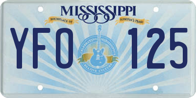 MS license plate YFO125