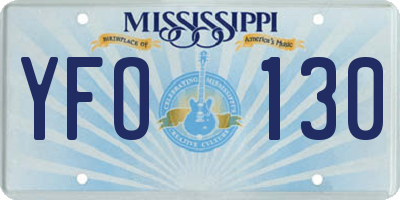 MS license plate YFO130