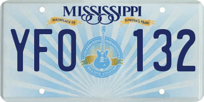 MS license plate YFO132
