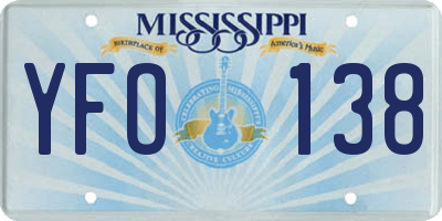 MS license plate YFO138