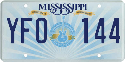MS license plate YFO144