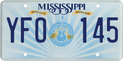 MS license plate YFO145