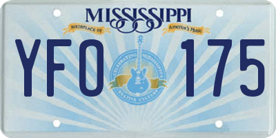 MS license plate YFO175