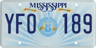 MS license plate YFO189