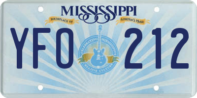 MS license plate YFO212