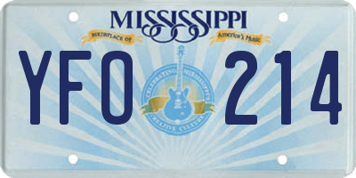 MS license plate YFO214