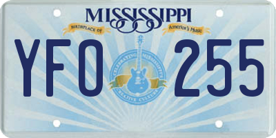 MS license plate YFO255