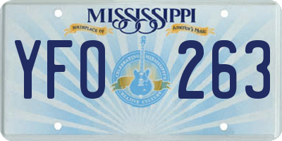 MS license plate YFO263