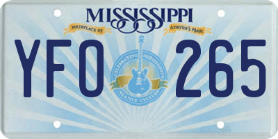 MS license plate YFO265