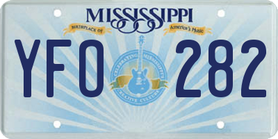 MS license plate YFO282